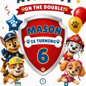 paw patrol birthday invitation